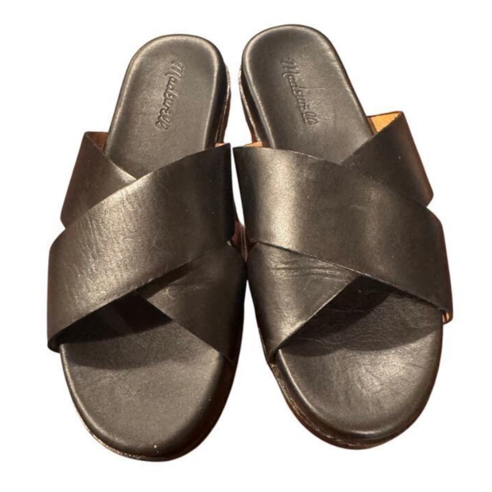 Madewell Black Louisa Crisscross Slide Women's Size 7
